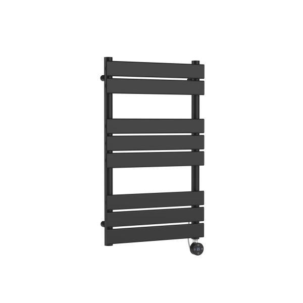 Square Flat Towel Radiator 840x500 - Hudson Reed HL158 Black, Black colour ,image 1