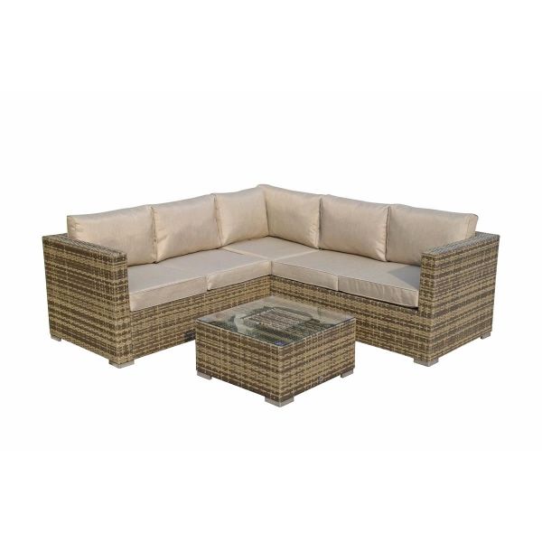 Georgia Corner Sofa With Ice Bucket Mixed Brown, Brown colour ,image 1