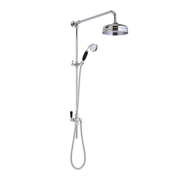 Rigid Riser Kit - Hudson Reed AM412 Chrome, Black/Chrome colour ,image 1
