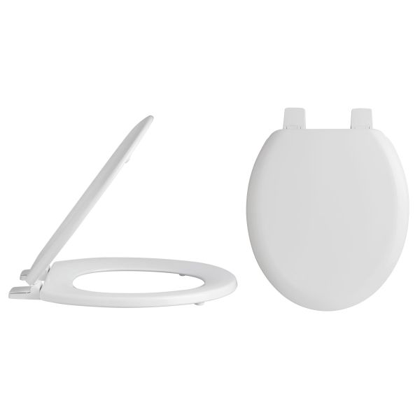 Traditional Toilet Seat Plastic Hinges - Hudson Reed NTS303 White, White colour ,image 1