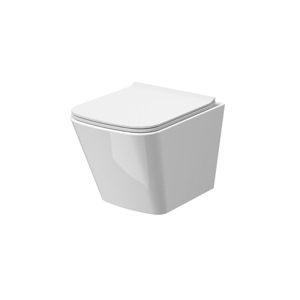 Wall Hung Pan & Soft Close Seat - Nuie NCG440 White, White colour ,image 1