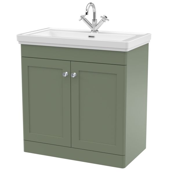 800mm Floor Standing 2-Door Vanity & Basin 1TH - Nuie CLC826A Green, Green colour ,image 1