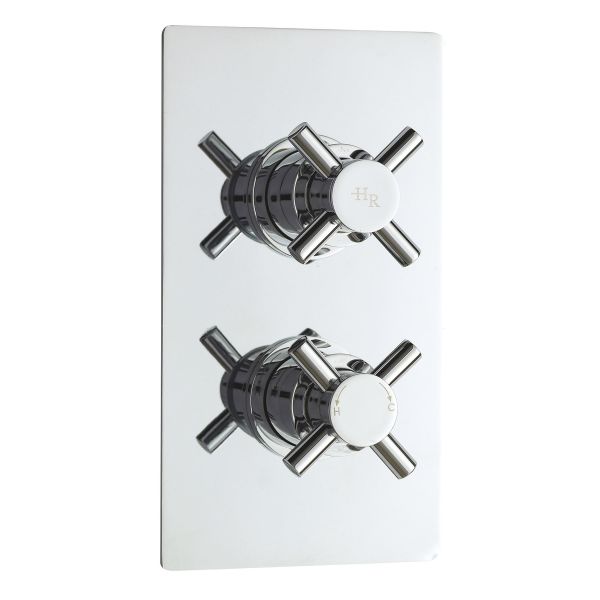 Twin Thermostatic Shower Valve With Diverter - Hudson Reed KRI3207 Chrome, Chrome colour ,image 1