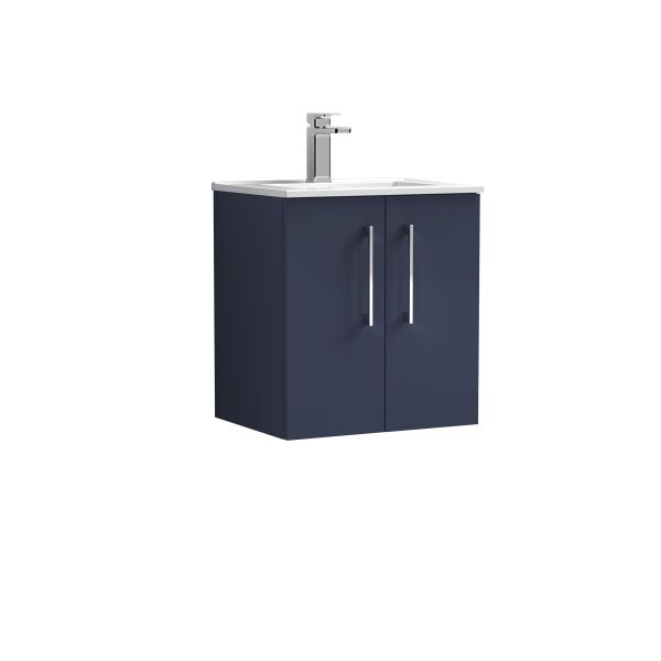 500mm Wall Hung 2-Door Vanity & Basin 2 - Nuie ARN2921B Blue, Blue colour ,image 1