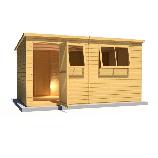 Caldey 12 x 8 Single Door Loglap Shed - Style D