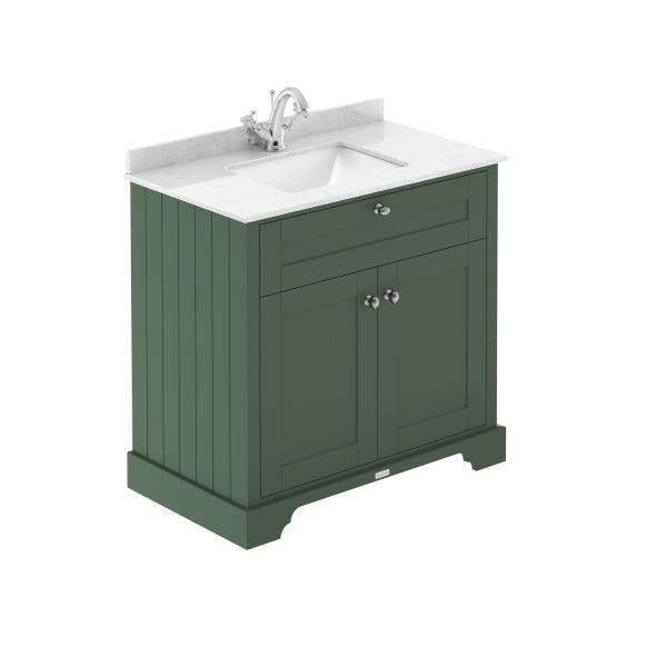 800mm Cabinet & Marble Top (1TH) - Hudson Reed LOF828S Green, Green colour ,image 1