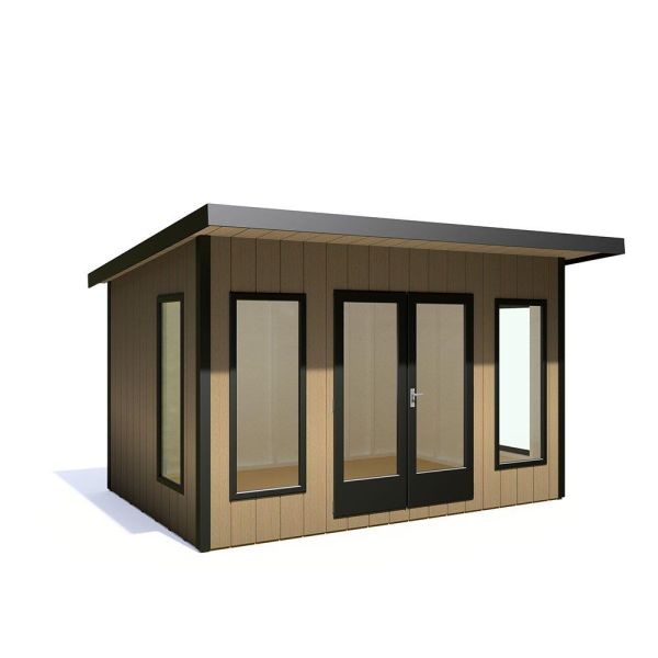 Cali 12 x 8 Pent Garden Office, Brown colour ,image 1
