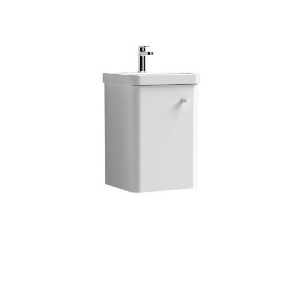 400mm Wall Hung 1-Door Vanity & Basin - Nuie COR101 Gloss White, White colour ,image 1
