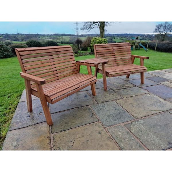 Valley 4 Seat Set 2X2B Angled Tray By Churnet Valley, Wood colour ,image 1