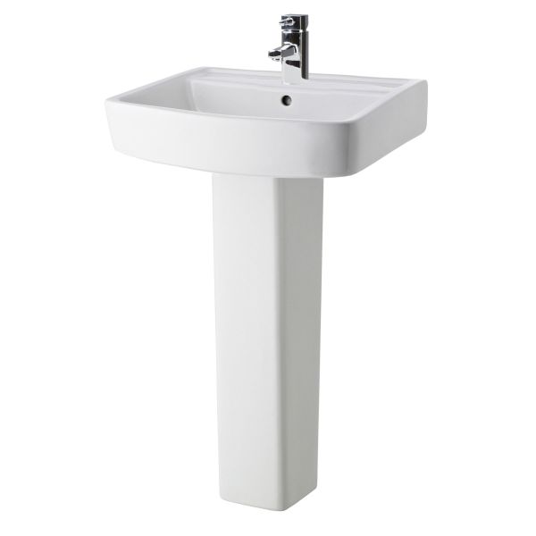 520mm Basin & Pedestal - Nuie CBL009 White, White colour ,image 1