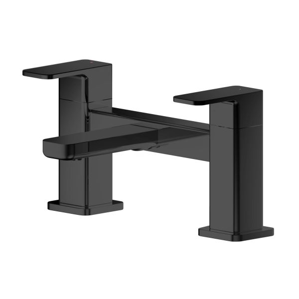 Deck Mounted Bath Filler - Nuie WIN403 Matt Black, Black colour ,image 1