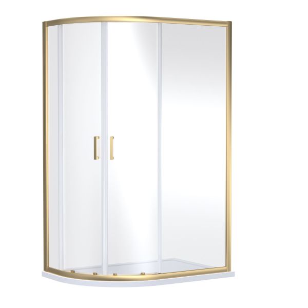 1900 x 1200 x 800mm Offset Quandrant Shower Enclosure - Nuie SMQU128BB-E6 Brass, Brass colour ,image 1