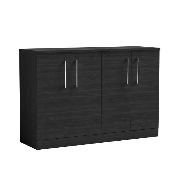 1200mm Floor Standing 4 Door Vanity & Worktop - Nuie ARN603W2 Black, Black colour ,image 1