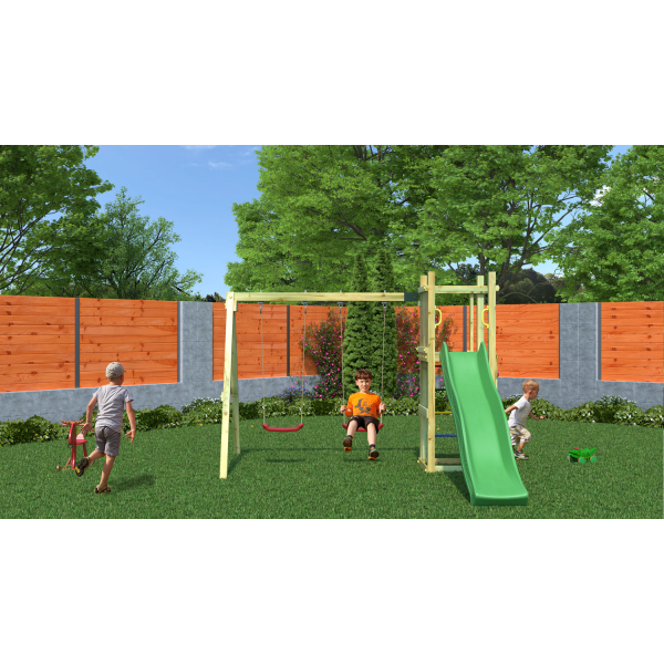 Rumble Ridge Rock Wall with Double Swing