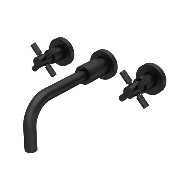 Wall Mounted Basin Mixer - Hudson Reed TEX417 Black, Black colour ,image 1