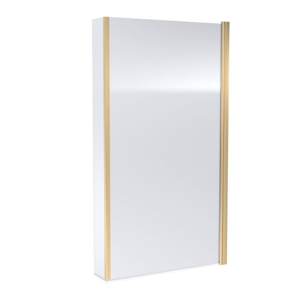 Square Fixed Bath Screen with Fixed Return - 6mm - Nuie NSBS78 Brass ,image 1