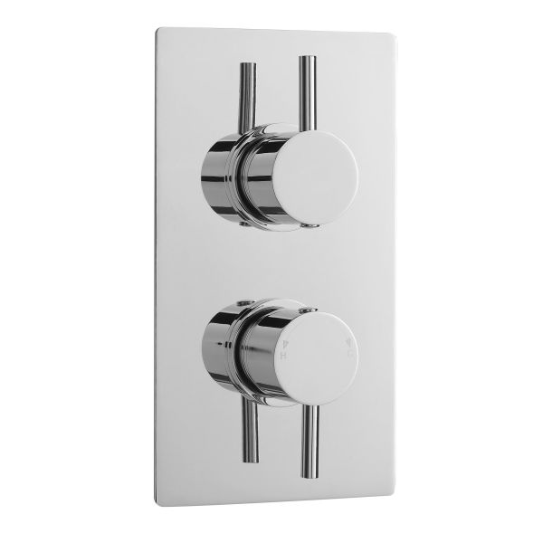 Twin Thermostatic Shower Valve - Nuie QUEV51 Chrome, Chrome colour ,image 1
