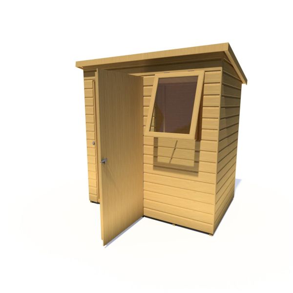 Caldey 6 x 4 Single Door Loglap Shed - Style D