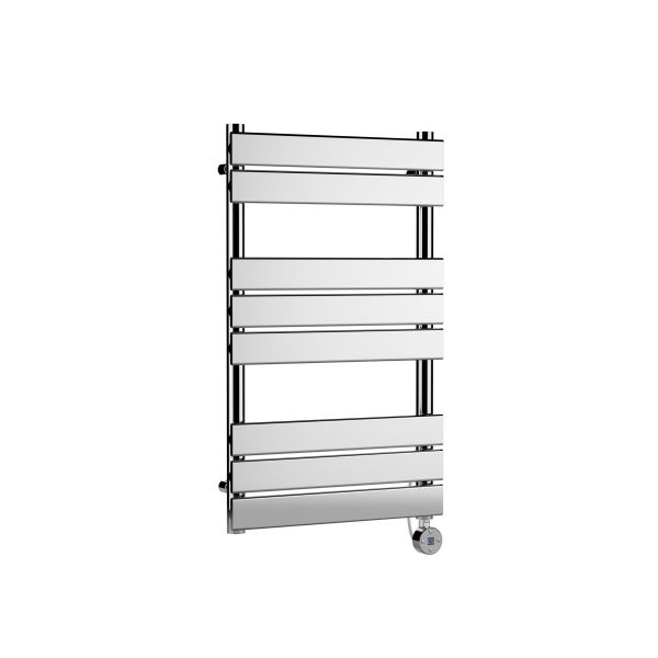 Square Flat Towel Radiator 840x500 - Hudson Reed HL358 Chrome, Chrome colour ,image 1