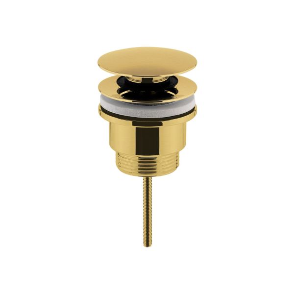Universal Push Button Basin Waste Slotted & Un-Slotted - Hudson Reed EK810 Brushed Brass, Brass colour ,image 1
