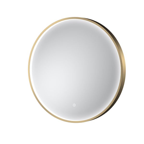 Brass Frame LED Mirror - 600mm - Hudson Reed LQ742 Brass, Brass colour ,image 1