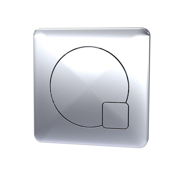 Square Dual Flush Chrome Push Button - Hudson Reed MDPB01 Chrome, Chrome colour ,image 1