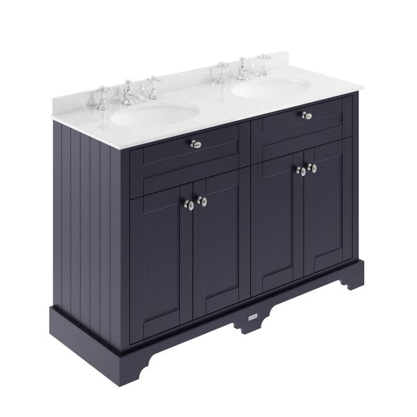 1200mm Cabinet & Double Marble Top (3TH) - Hudson Reed LOF367 Twilight Blue, Blue colour ,image 1