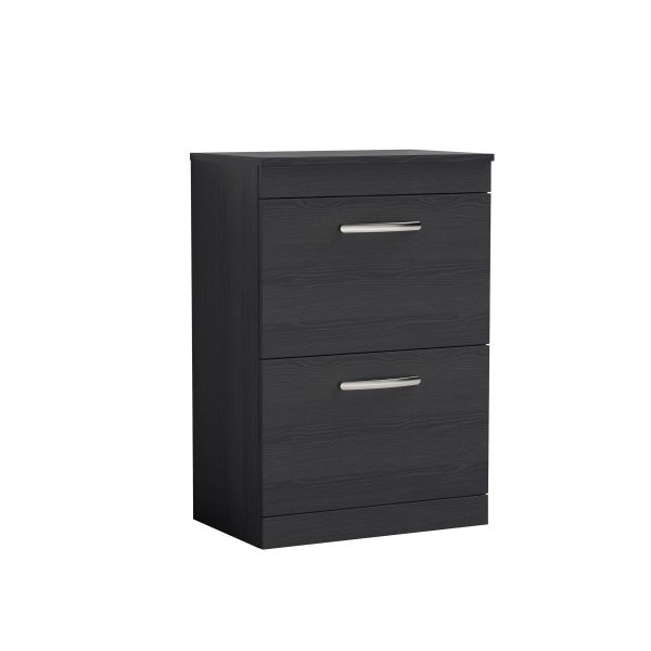 600mm Floor Standing Vanity With Worktop - Nuie ATH033W Charcoal Black, Hacienda Black colour ,image 1