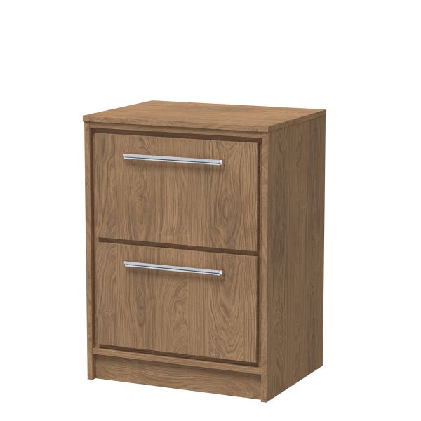 600mm Floor Standing 2-Drawer Vanity with Worktop - Hudson Reed LIL2733W Oak, Oak colour ,image 1