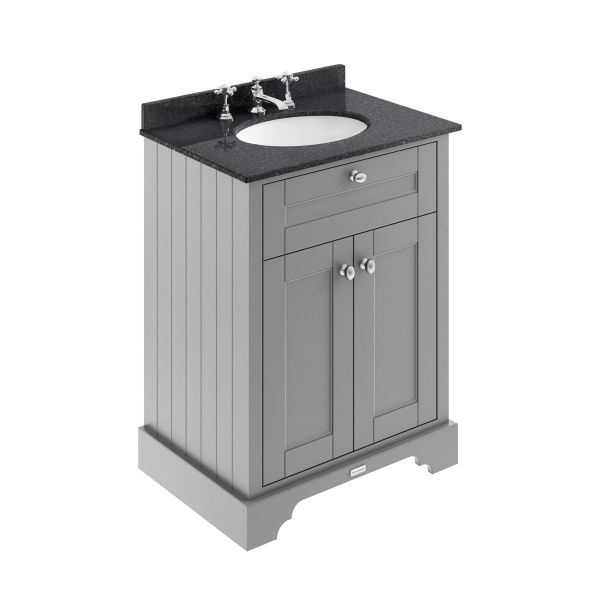 600mm Cabinet & Marble Top (3TH) - Hudson Reed LOF224 Storm Grey, Grey colour ,image 1