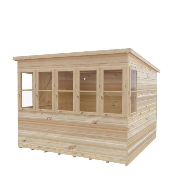 Sun Pent 8 x 8 Single Door Loglap Potting Shed - Style A