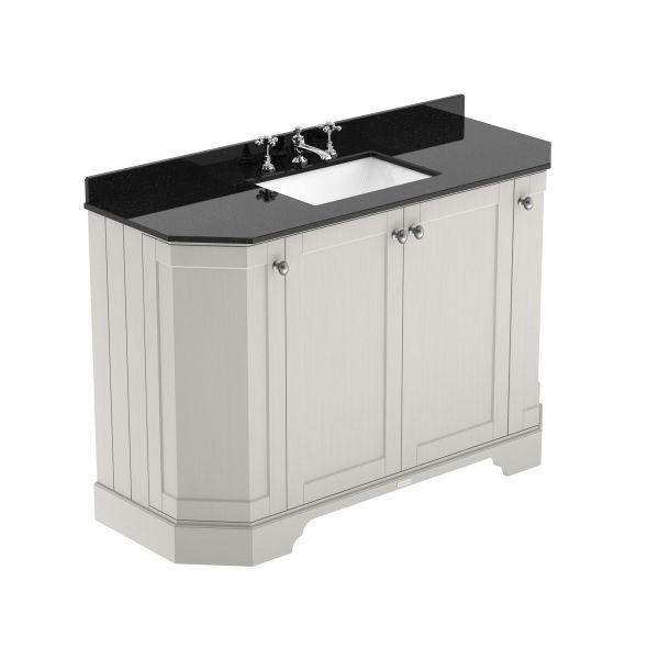 1200mm 4-Door Angled Unit & Marble Top 3TH - Hudson Reed LOF459 Timeless Sand, Grey colour ,image 1