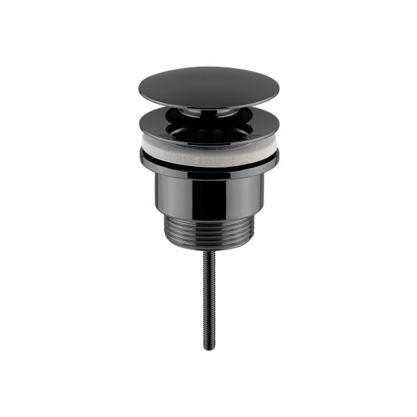 Universal Push Button Basin Waste Slotted & Un-Slotted - Nuie EK710 Black, Black colour ,image 1