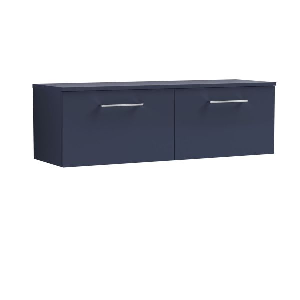 1200mm Wall Hung 2-Drawer Vanity & Worktop - Nuie ARN2922W2 Blue, Blue colour ,image 1
