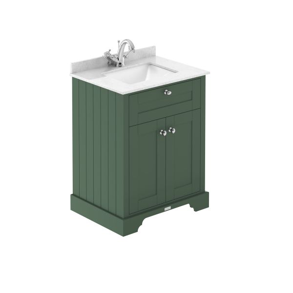 600mm Cabinet & Marble Top (1TH) - Hudson Reed LOF822S Green, Green colour ,image 1
