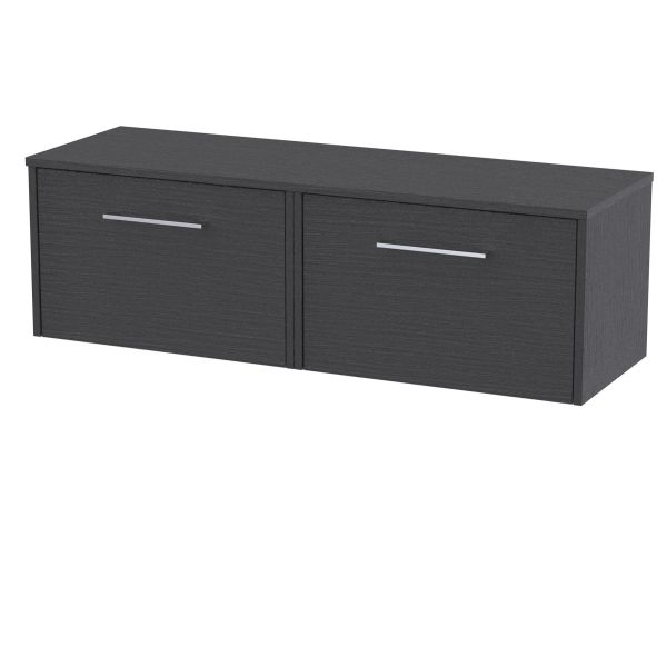 1200mm Wall Hung 2 Drawer Vanity & Worktop - Hudson Reed JNU2222W2 Grey, Grey colour ,image 1