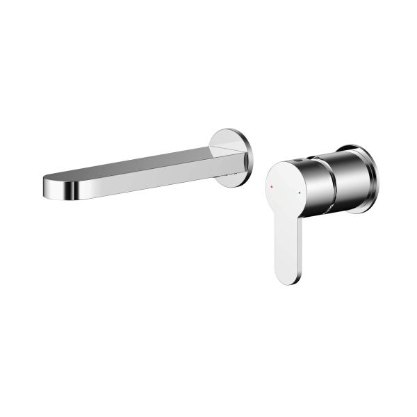 Wall Mounted 2 Tap Hole Basin Mixer - Nuie ARV381 Chrome, Chrome colour ,image 1