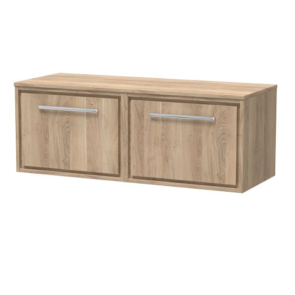 1200mm Wall Hung Single Drawer Vanity with Worktop - Hudson Reed LIL3022W2 Oak, Oak colour ,image 1