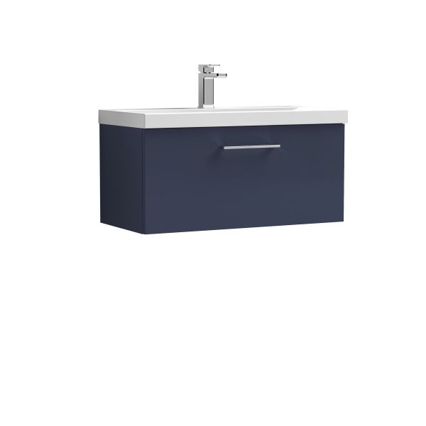 800mm Wall Hung 1-Drawer Vanity & Basin 1 - Nuie ARN2925A Blue, Blue colour ,image 1