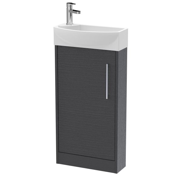 440mm Floor Standing 1 Door Unit & 1TH Basin RH - Hudson Reed JNU2221R Grey, Grey colour ,image 1
