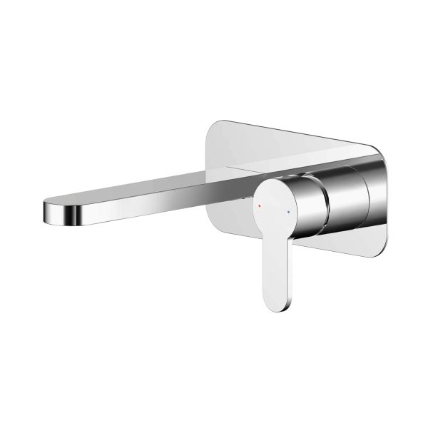 Wall Mounted 2 Tap Hole Basin Mixer With Plate - Nuie ARV328 Chrome, Chrome colour ,image 1