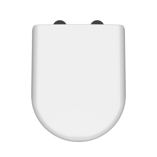 D Shaped Soft Close Toilet Seat - Hudson Reed NTS004B White, White colour ,image 1