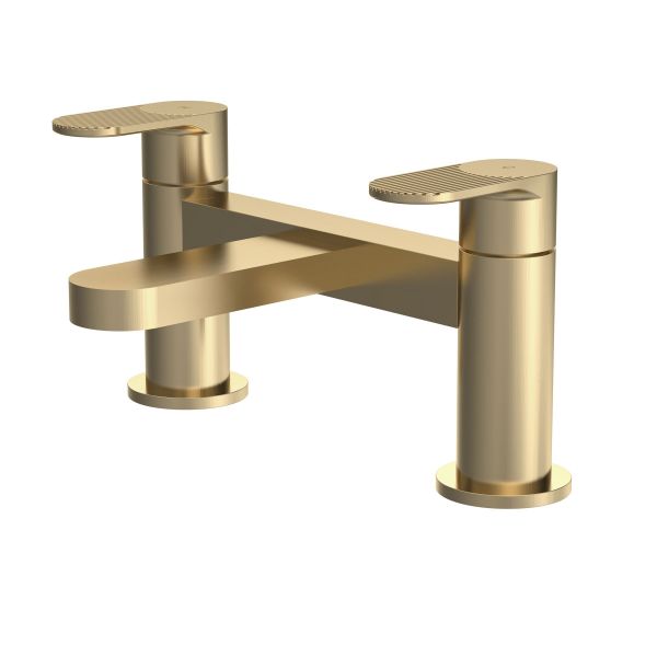 Deck Mounted Bath Filler - Nuie BIN803F Brushed Brass, Brushed Brass colour ,image 1