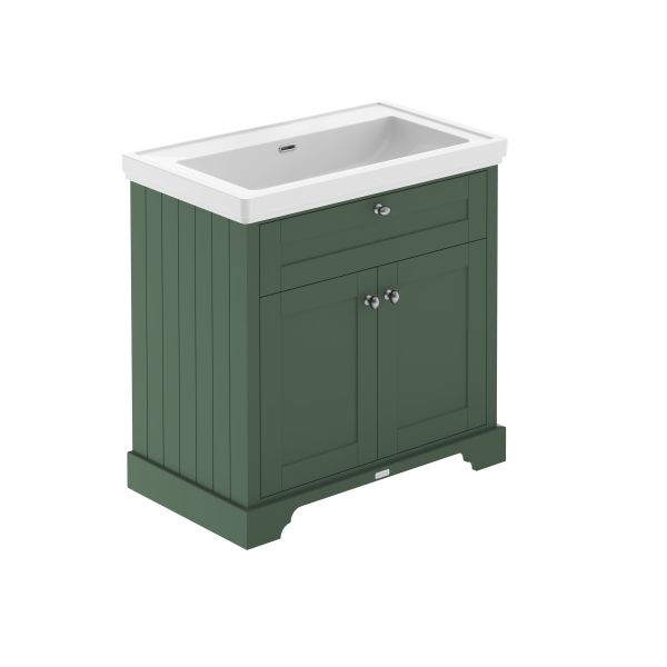 800mm 2-Door Vanity & Classic Basin 0TH - Hudson Reed LOF846 Green, Green colour ,image 1