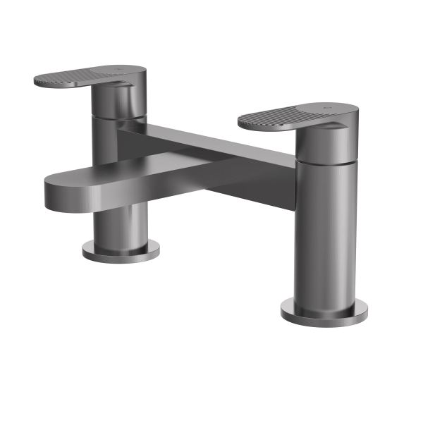 Deck Mounted Bath Filler - Nuie BIN703F Brushed Pewter, Brushed Pewter colour ,image 1