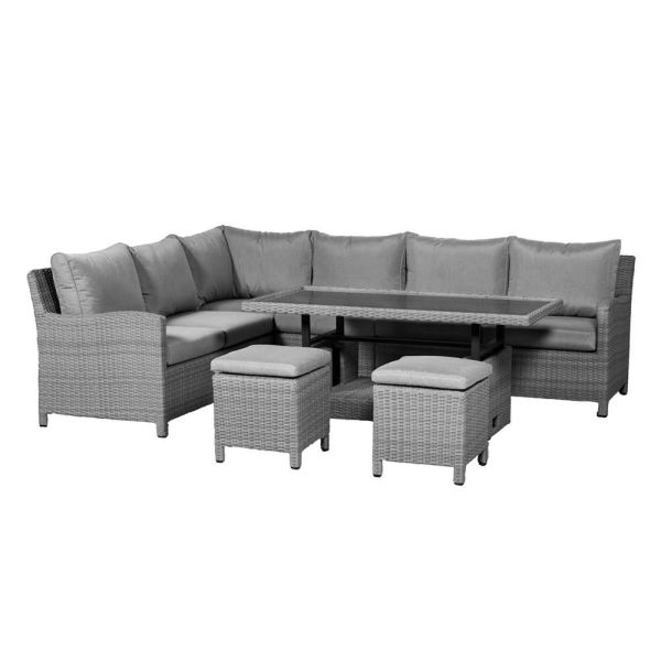 Paris 7Pc Deluxe Modular Corner Dining Set, Grey colour ,image 1