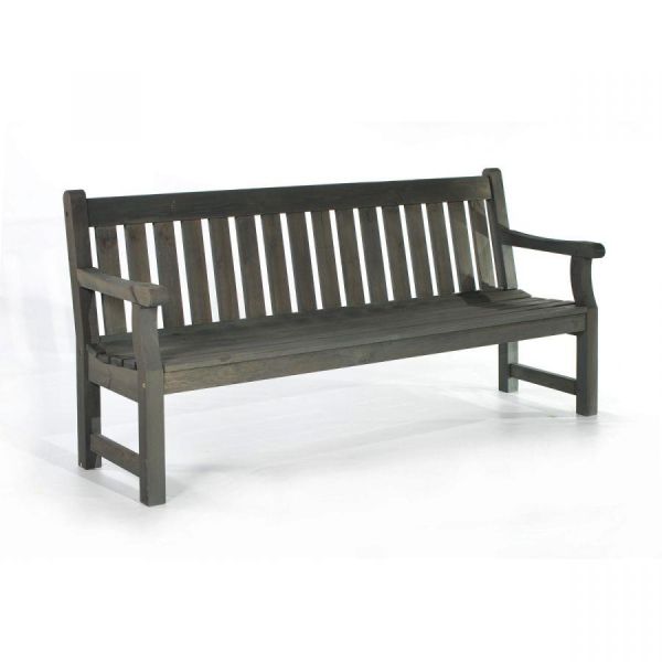 Darwin 1800mm Wooden Garden Bench - Dark Grey - FSC Mix Credit, Grey colour ,image 1