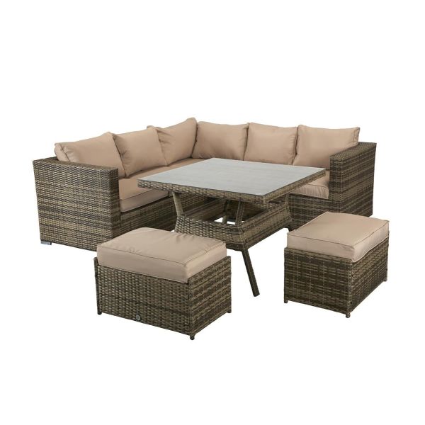 Georgia Corner Dining Set Mixed Brown, Brown colour ,image 1