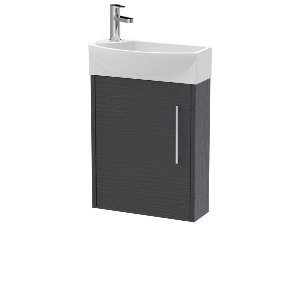 440mm Wall Hung 1 Door Unit & 1TH Basin RH - Hudson Reed JNU2261R Grey, Grey colour ,image 1