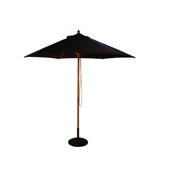 Parasol Wood Pulley 2.5m Black